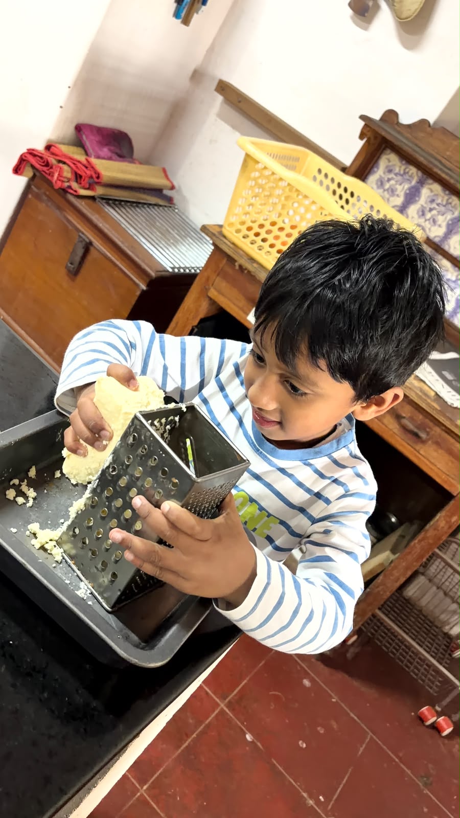 Grade 1's Kitchen Debut: Cucumber Half Cups, Made From Scratch at bms
