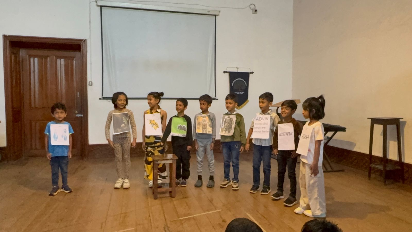 Students dressed as a water drop and a seedling join the growing cast