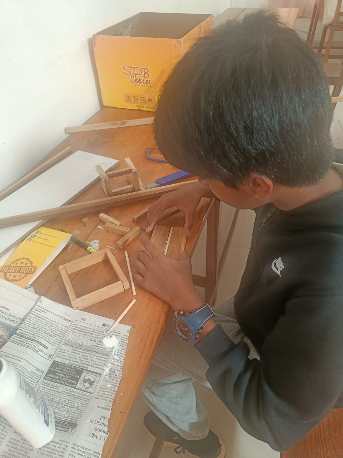 Sawdust and Focus: Elisha Builds a Table and Chair From Scratch at bms