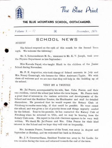 The Blue Print, December 1976, Volume X-12, cover