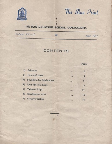 The Blue Print, 1981, First Term, cover