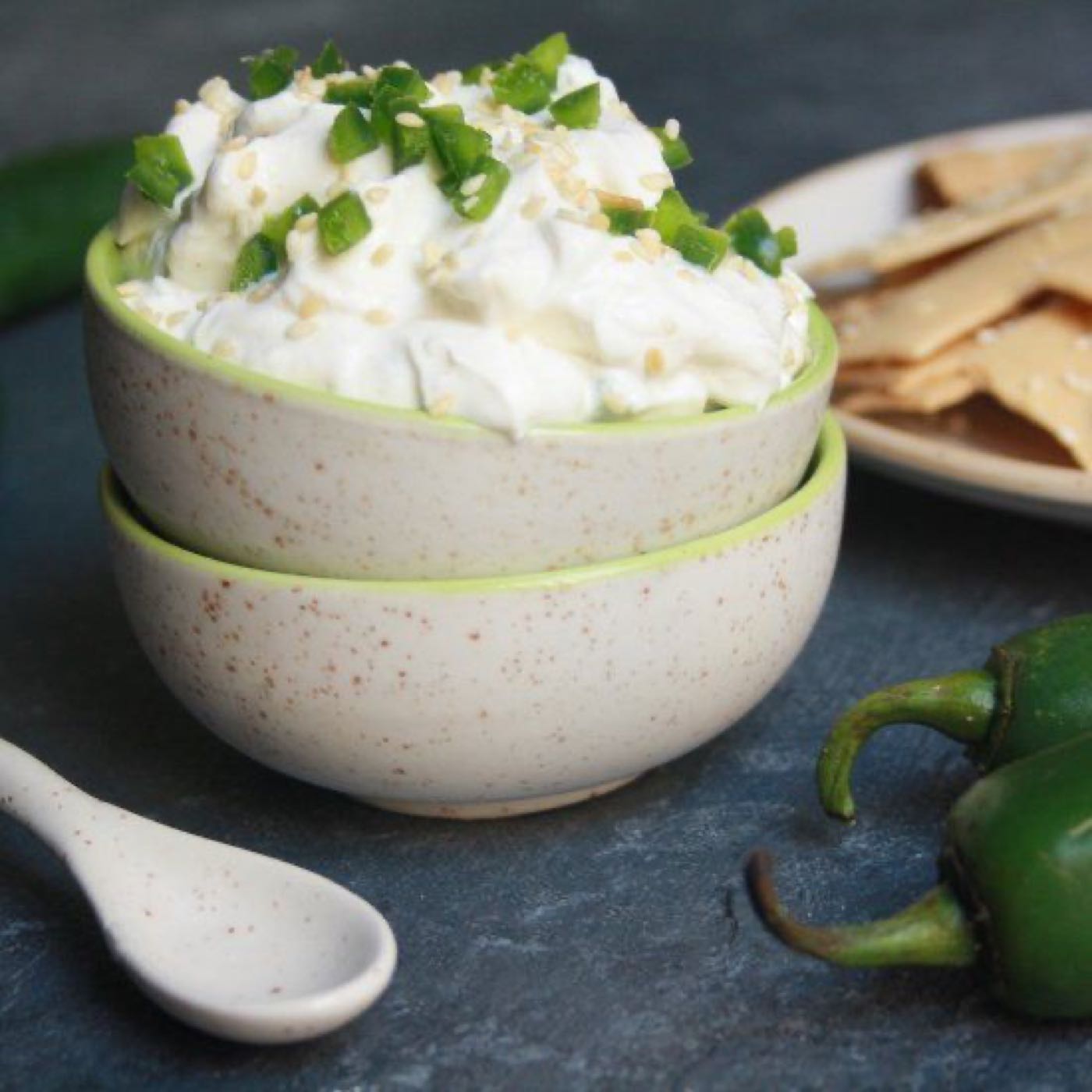 Cheese curd dip in a bowl