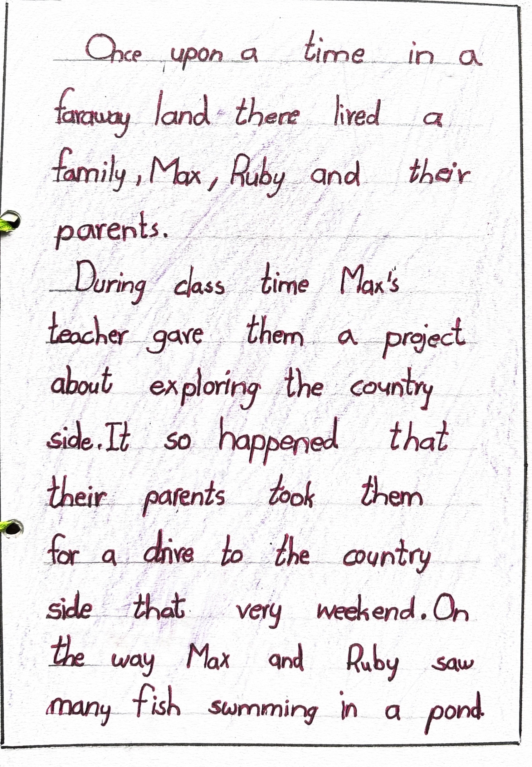 Magical Kerchief — Part 1 of 7 — handwritten page