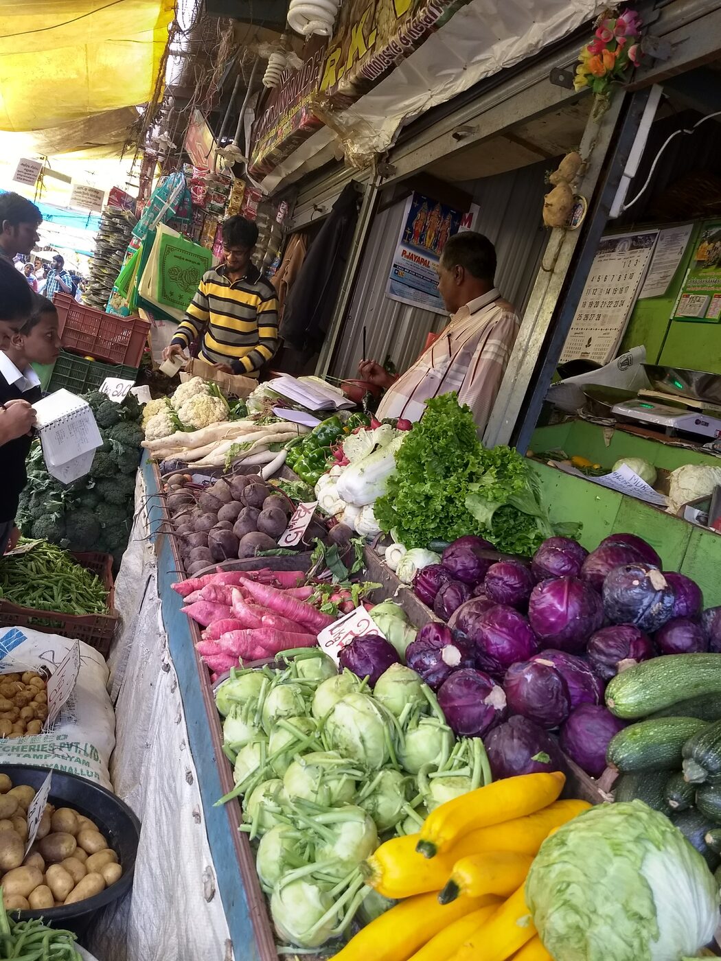 A general vegetable stall in the market